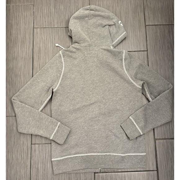 Abercrombie Fitch Gray Full Zip Soft A&F Fleece Size Medium Hood Spell Out - Picture 5 of 7